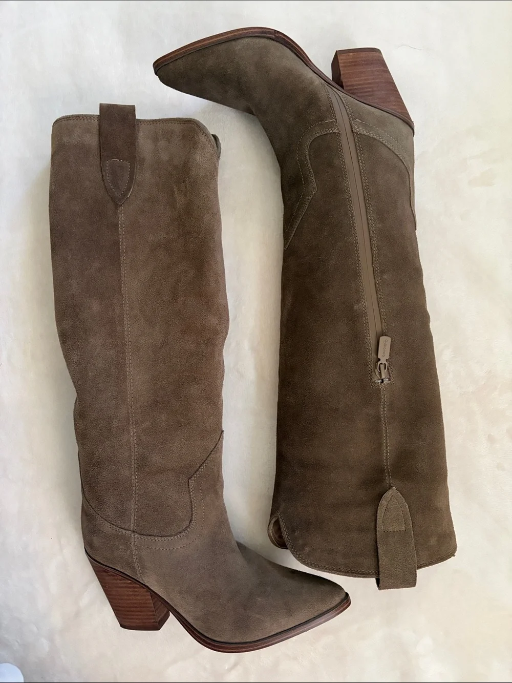 Blondo Olive Taupe Suede Over-the-Knee Boots